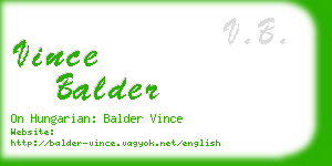 vince balder business card